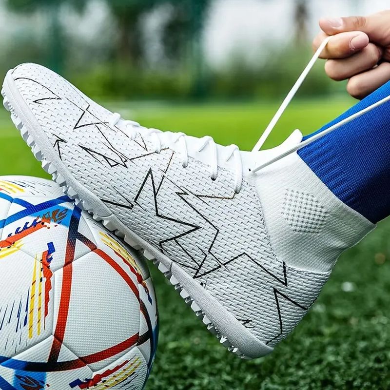 Sport si Outdoor - Echipament Sportiv - Incaltaminte sport - Pantofi sport - Ghete de fotbal MBrands cu glezniera 7.4 pentru teren sintetic culoare alb 38 - Infinity.ro