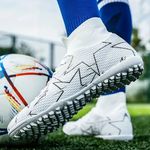 Sport si Outdoor - Echipament Sportiv - Incaltaminte sport - Pantofi sport - Ghete de fotbal MBrands cu glezniera 7.4 pentru teren sintetic culoare alb 38 - Infinity.ro