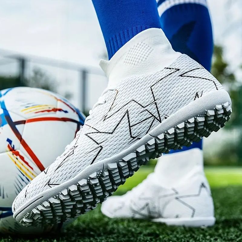 Sport si Outdoor - Echipament Sportiv - Incaltaminte sport - Pantofi sport - Ghete de fotbal MBrands cu glezniera 7.4 pentru teren sintetic culoare alb 38 - Infinity.ro