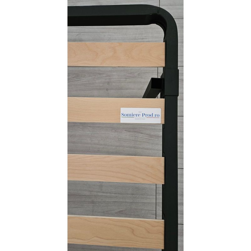 Casa si Gradina - Mobilier - Saltele si somiere - Somiere - Somiera pat Milano 180x200, 13 lamele lemn, cadru metal, cu picioare 30 cm - Infinity.ro