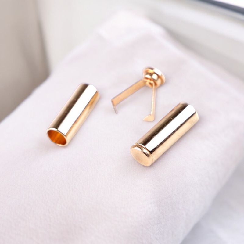 Casa si Gradina - Decoratiuni - DIY - Articole mercerie - Set 2 capete metalice cu sigurante pentru snur Crisalida, 6 mm, Auriu - Infinity.ro