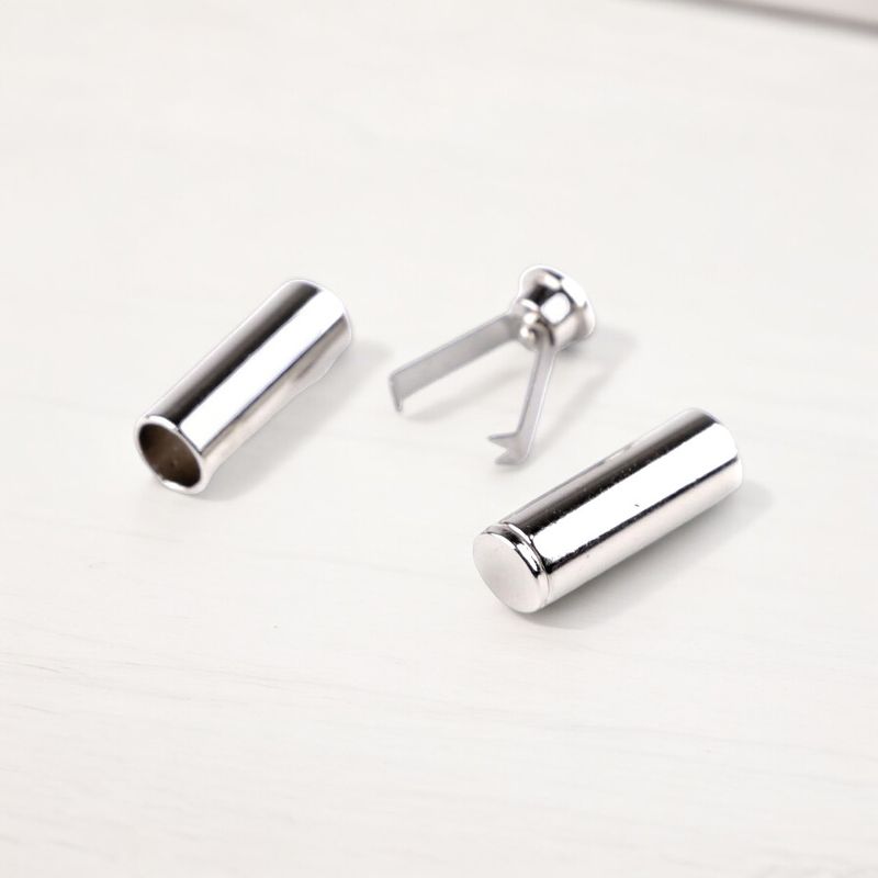 Casa si Gradina - Decoratiuni - DIY - Articole mercerie - Set 2 capete metalice cu sigurante pentru snur Crisalida, 6 mm, Argintiu - Infinity.ro