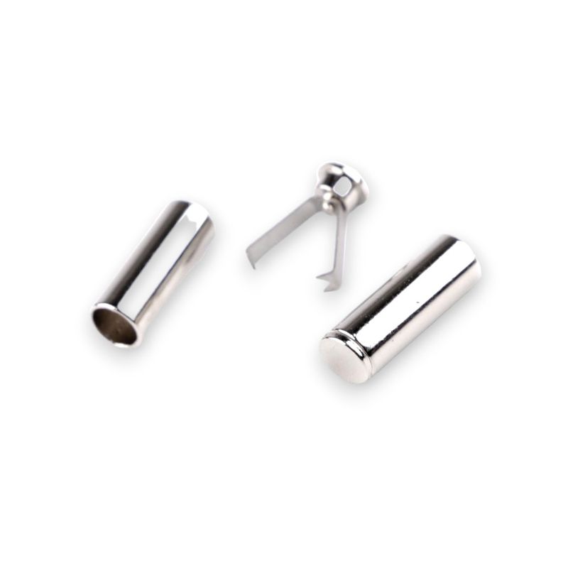 Casa si Gradina - Decoratiuni - DIY - Articole mercerie - Set 2 capete metalice cu sigurante pentru snur Crisalida, 6 mm, Argintiu - Infinity.ro