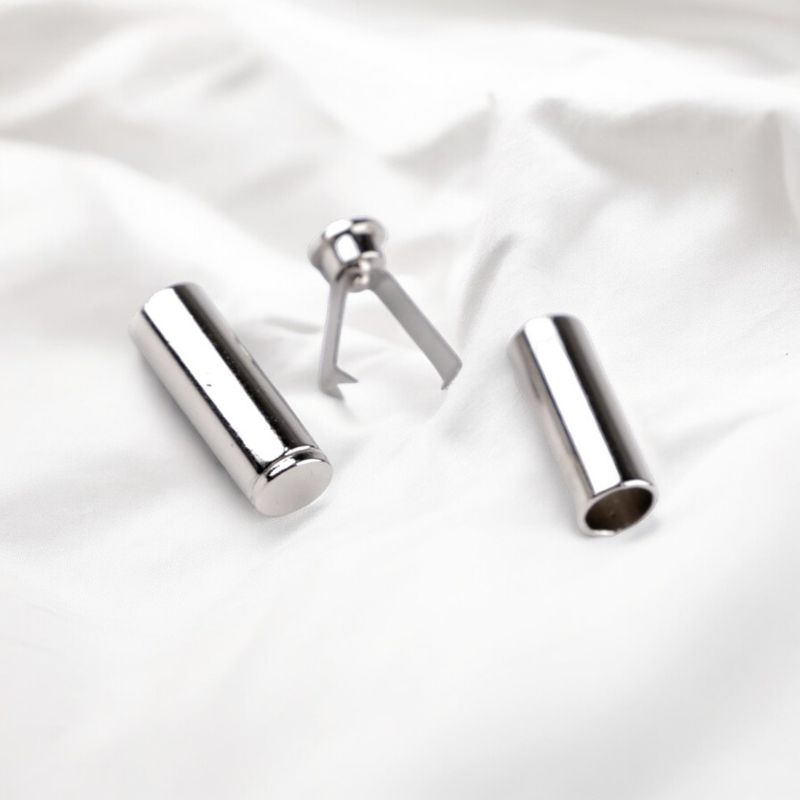 Casa si Gradina - Decoratiuni - DIY - Articole mercerie - Set 2 capete metalice cu sigurante pentru snur Crisalida, 6 mm, Argintiu - Infinity.ro