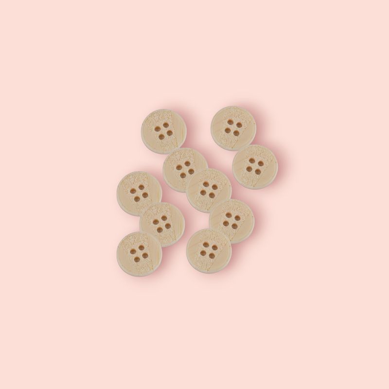 Casa si Gradina - Decoratiuni - DIY - Articole mercerie - Set 10 nasturi din plastic cu 4 gauri Crisalida, diametru 17.5 mm, Crem - Infinity.ro