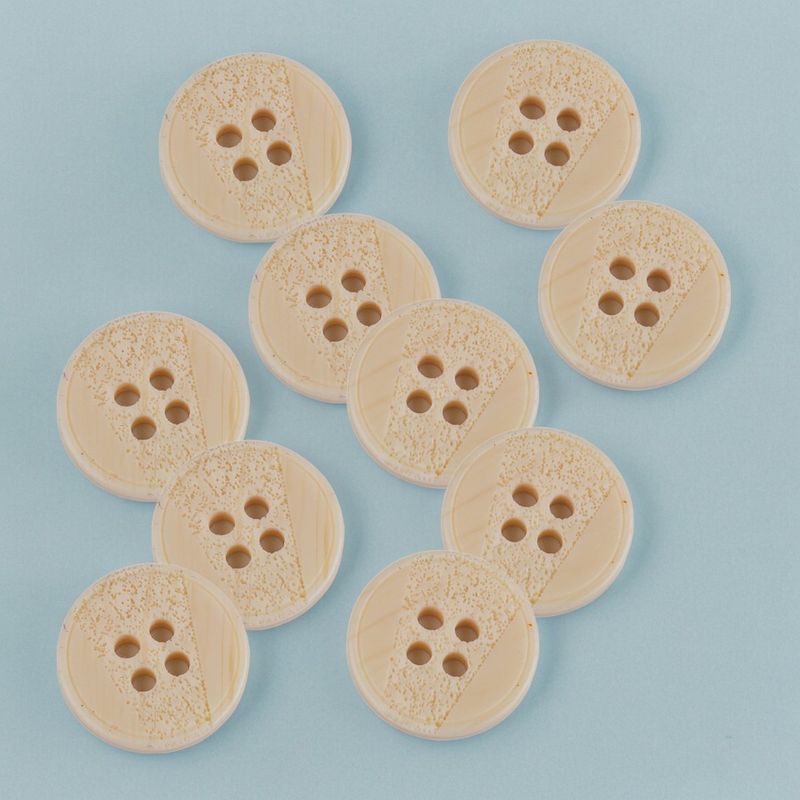 Casa si Gradina - Decoratiuni - DIY - Articole mercerie - Set 10 nasturi din plastic cu 4 gauri Crisalida, diametru 17.5 mm, Crem - Infinity.ro