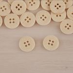 Casa si Gradina - Decoratiuni - DIY - Articole mercerie - Set 10 nasturi din plastic cu 4 gauri Crisalida, diametru 17.5 mm, Crem - Infinity.ro