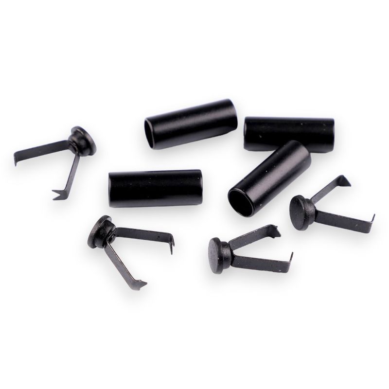 Casa si Gradina - Decoratiuni - DIY - Articole mercerie - Set 2 capete metalice cu sigurante pentru snur Crisalida, 6 mm, Negru - Infinity.ro