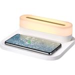 Casa si Gradina - Corpuri si surse de iluminat - Veioze si lampi - Veioze - Lampa led cu incarcare wireless, statie de incarcare compatibila cu iPhone/Samsung/Huawei/Airpods, lampa de veghe, Alb - Infinity.ro