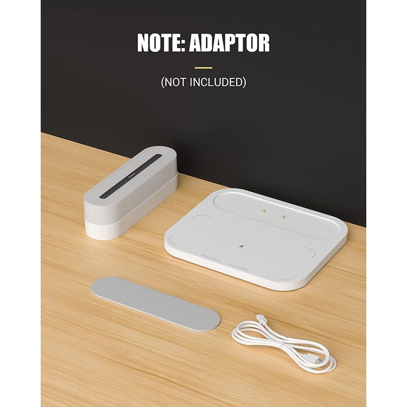 Casa si Gradina - Corpuri si surse de iluminat - Veioze si lampi - Veioze - Lampa led cu incarcare wireless, statie de incarcare compatibila cu iPhone/Samsung/Huawei/Airpods, lampa de veghe, Alb - Infinity.ro