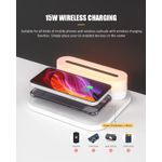 Casa si Gradina - Corpuri si surse de iluminat - Veioze si lampi - Veioze - Lampa led cu incarcare wireless, statie de incarcare compatibila cu iPhone/Samsung/Huawei/Airpods, lampa de veghe, Alb - Infinity.ro