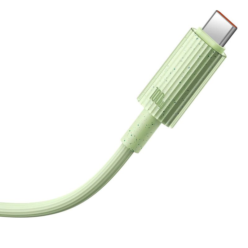 Laptop, Telefoane si Tablete - Telefoane mobile si accesorii - Accesorii Telefoane - Cabluri si adaptoare telefoane - Cablu Type-C la USB-C, Super Fast Charge, 100W, 480Mbps, 2m - Baseus Habitat Series (P10360202631-01) - Natural Verde - Infinity.ro