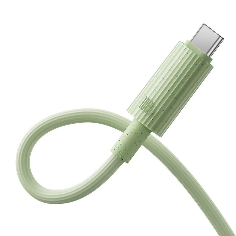 Laptop, Telefoane si Tablete - Telefoane mobile si accesorii - Accesorii Telefoane - Cabluri si adaptoare telefoane - Cablu Type-C la USB-C, Super Fast Charge, 100W, 480Mbps, 2m - Baseus Habitat Series (P10360202631-01) - Natural Verde - Infinity.ro