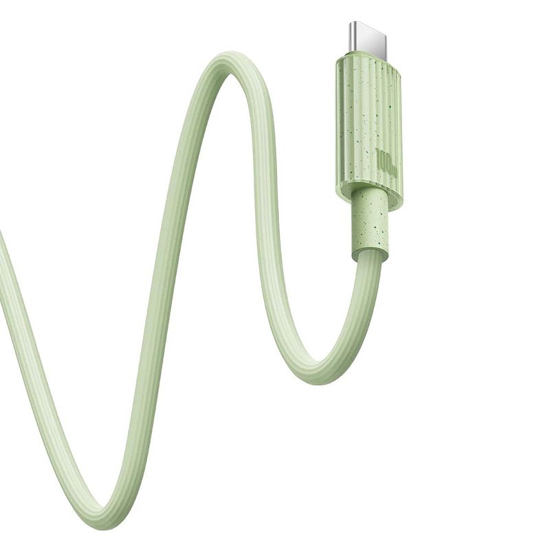 Laptop, Telefoane si Tablete - Telefoane mobile si accesorii - Accesorii Telefoane - Cabluri si adaptoare telefoane - Cablu Type-C la USB-C, Super Fast Charge, 100W, 480Mbps, 2m - Baseus Habitat Series (P10360202631-01) - Natural Verde - Infinity.ro