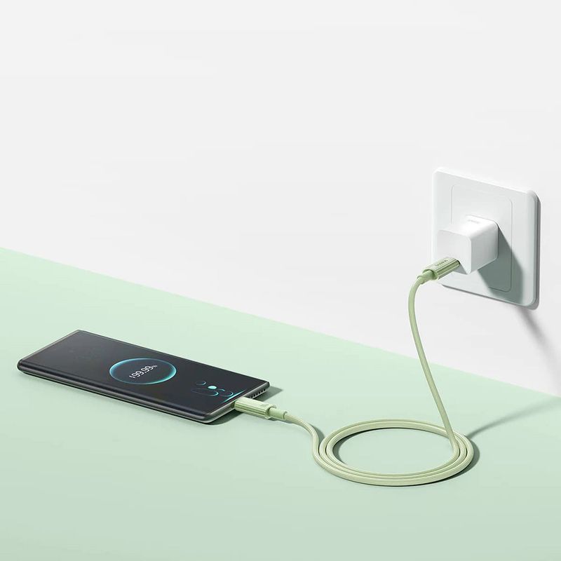 Laptop, Telefoane si Tablete - Telefoane mobile si accesorii - Accesorii Telefoane - Cabluri si adaptoare telefoane - Cablu Type-C la USB-C, Super Fast Charge, 100W, 480Mbps, 2m - Baseus Habitat Series (P10360202631-01) - Natural Verde - Infinity.ro