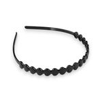 Fashion, accesorii si bijuterii - Femei - Accesorii femei - Accesorii pentru par femei - Bentita decorabila din plastic pentru par Crisalida, latime 1.2 cm, Negru - Infinity.ro