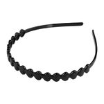 Fashion, accesorii si bijuterii - Femei - Accesorii femei - Accesorii pentru par femei - Bentita decorabila din plastic pentru par Crisalida, latime 1.2 cm, Negru - Infinity.ro