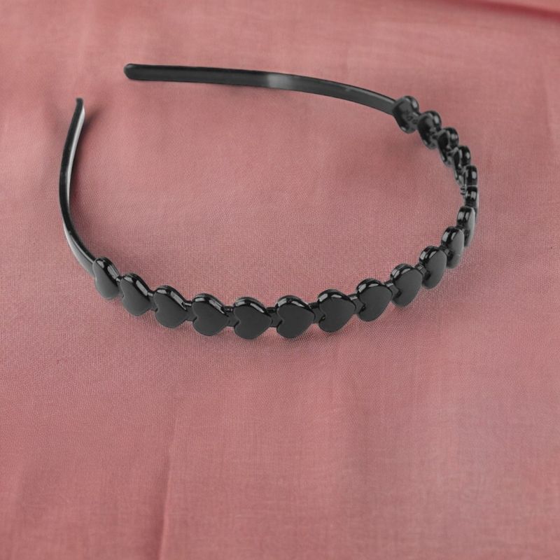 Fashion, accesorii si bijuterii - Femei - Accesorii femei - Accesorii pentru par femei - Bentita decorabila din plastic pentru par Crisalida, latime 1.2 cm, Negru - Infinity.ro