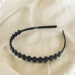 Bentita decorabila din plastic pentru par Crisalida, latime 1.2 cm, Negru