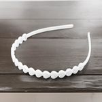 Fashion, accesorii si bijuterii - Femei - Accesorii femei - Accesorii pentru par femei - Bentita decorabila din plastic pentru par Crisalida, latime 1.2 cm, Alb - Infinity.ro