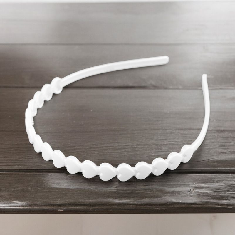 Fashion, accesorii si bijuterii - Femei - Accesorii femei - Accesorii pentru par femei - Bentita decorabila din plastic pentru par Crisalida, latime 1.2 cm, Alb - Infinity.ro