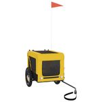 Petshop - Accesorii petshop - Culcusuri si custi - Genti si articole transport - Remorca bicicleta animale companie galben/negru oxford/fier, mărime 54.5x120x53 cm - Infinity.ro