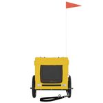 Petshop - Accesorii petshop - Culcusuri si custi - Genti si articole transport - Remorca bicicleta animale companie galben/negru oxford/fier, mărime 54.5x120x53 cm - Infinity.ro