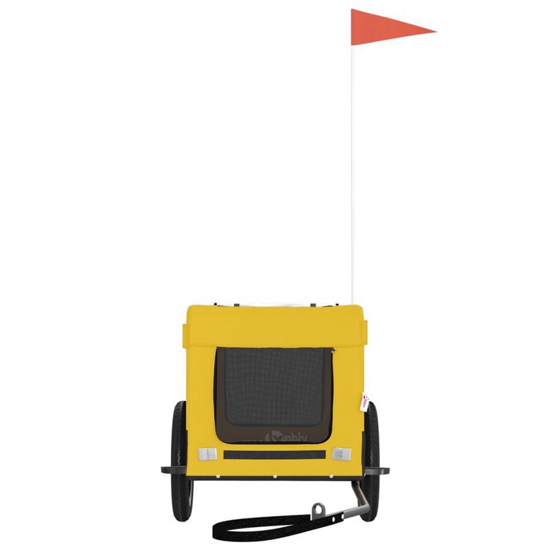 Petshop - Accesorii petshop - Culcusuri si custi - Genti si articole transport - Remorca bicicleta animale companie galben/negru oxford/fier, mărime 54.5x120x53 cm - Infinity.ro