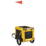 Petshop - Accesorii petshop - Culcusuri si custi - Genti si articole transport - Remorca bicicleta animale companie galben/negru oxford/fier, mărime 54.5x120x53 cm - Infinity.ro