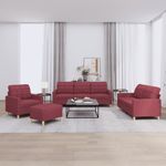 Casa si Gradina - Mobilier - Seturi de mobilier - Seturi living - Set canapea cu perne, 4 piese, rosu vin, material textil - Infinity.ro