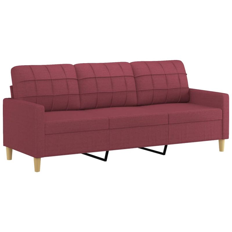 Casa si Gradina - Mobilier - Seturi de mobilier - Seturi living - Set canapea cu perne, 4 piese, rosu vin, material textil - Infinity.ro