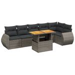 Casa si Gradina - Gradina si terasa - Mobilier exterior - Seturi mobila gradina - Set canapele de gradina, 7 piese, cu perne, gri, poliratan - Infinity.ro