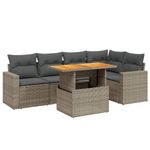 Casa si Gradina - Gradina si terasa - Mobilier exterior - Seturi mobila gradina - Set mobilier gradina cu perne, 6 piese, gri, poliratan - Infinity.ro