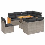 Casa si Gradina - Gradina si terasa - Mobilier exterior - Seturi mobila gradina - Set canapele de gradina, 9 piese, cu perne, gri, poliratan - Infinity.ro