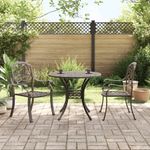Casa si Gradina - Gradina si terasa - Mobilier exterior - Seturi mobila gradina - Set mobilier bistro, 3 piese, bronz, aluminiu turnat - Infinity.ro