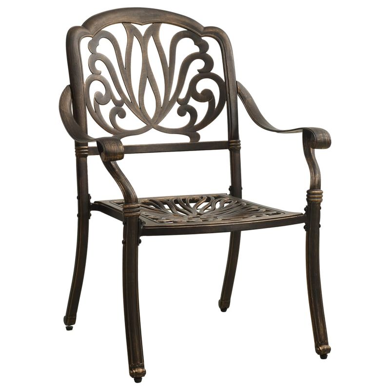 Casa si Gradina - Gradina si terasa - Mobilier exterior - Seturi mobila gradina - Set mobilier bistro, 3 piese, bronz, aluminiu turnat - Infinity.ro