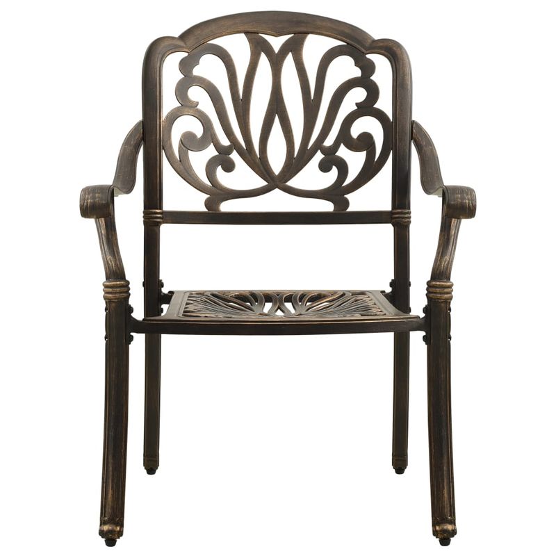Casa si Gradina - Gradina si terasa - Mobilier exterior - Seturi mobila gradina - Set mobilier bistro, 3 piese, bronz, aluminiu turnat - Infinity.ro
