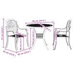 Casa si Gradina - Gradina si terasa - Mobilier exterior - Seturi mobila gradina - Set mobilier bistro, 3 piese, bronz, aluminiu turnat - Infinity.ro