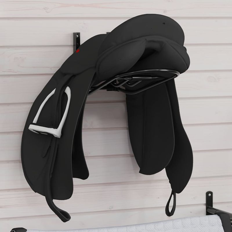 Sport si Outdoor - Accesorii si echipamente sportive - Echitatie - Suport pentru sa pliabil, montat pe perete, negru, fier - Infinity.ro