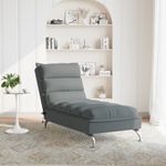 Casa si Gradina - Mobilier - Scaune si fotolii - Fotolii - Sezlong de masaj cu perne, gri inchis, material textil - Infinity.ro
