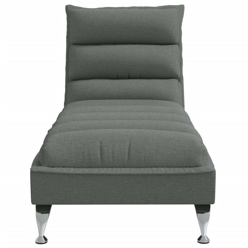 Casa si Gradina - Mobilier - Scaune si fotolii - Fotolii - Sezlong de masaj cu perne, gri inchis, material textil - Infinity.ro