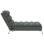 Casa si Gradina - Mobilier - Scaune si fotolii - Fotolii - Sezlong de masaj cu perne, gri inchis, material textil - Infinity.ro