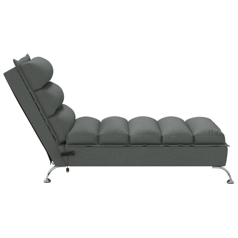 Casa si Gradina - Mobilier - Scaune si fotolii - Fotolii - Sezlong de masaj cu perne, gri inchis, material textil - Infinity.ro