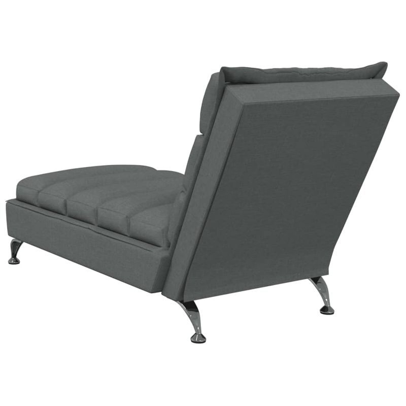 Casa si Gradina - Mobilier - Scaune si fotolii - Fotolii - Sezlong de masaj cu perne, gri inchis, material textil - Infinity.ro