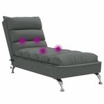 Casa si Gradina - Mobilier - Scaune si fotolii - Fotolii - Sezlong de masaj cu perne, gri inchis, material textil - Infinity.ro