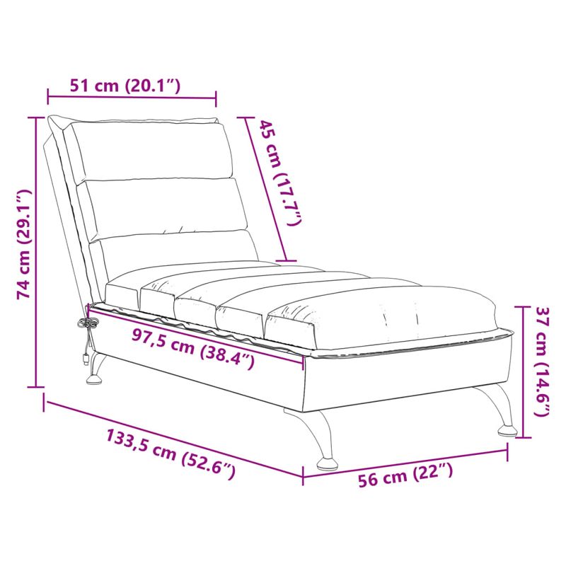 Casa si Gradina - Mobilier - Scaune si fotolii - Fotolii - Sezlong de masaj cu perne, gri inchis, material textil - Infinity.ro