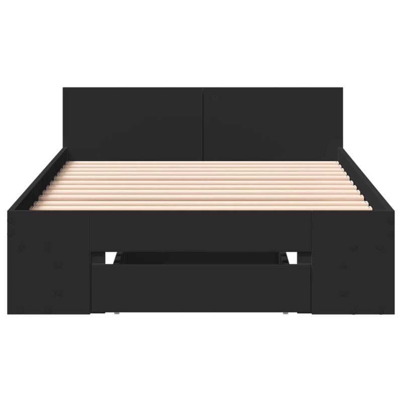 Casa si Gradina - Mobilier - Paturi si accesorii - Paturi - Cadru de pat cu sertar, negru, 100x200 cm, lemn prelucrat - Infinity.ro