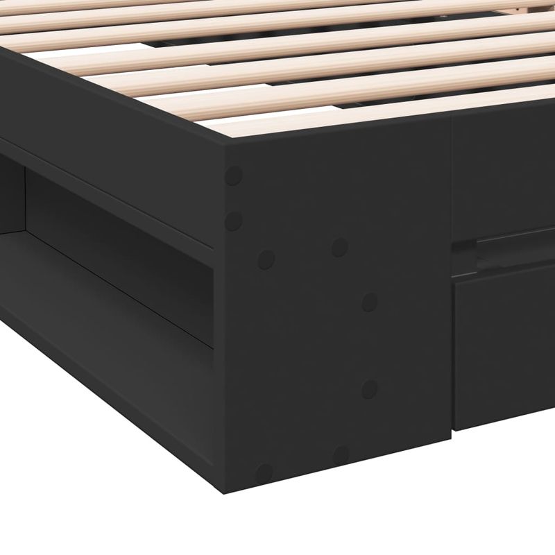 Casa si Gradina - Mobilier - Paturi si accesorii - Paturi - Cadru de pat cu sertar, negru, 100x200 cm, lemn prelucrat - Infinity.ro