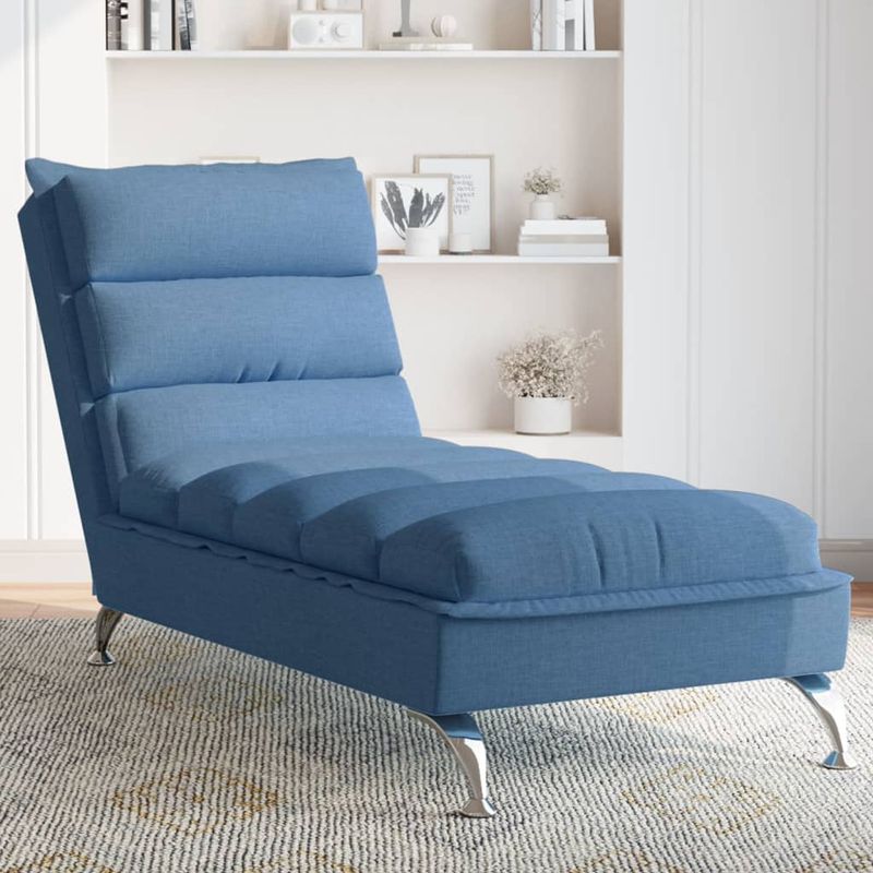 Casa si Gradina - Mobilier - Scaune si fotolii - Fotolii - Sezlong cu perne, albastru, material textil - Infinity.ro