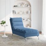 Casa si Gradina - Mobilier - Scaune si fotolii - Fotolii - Sezlong cu perne, albastru, material textil - Infinity.ro